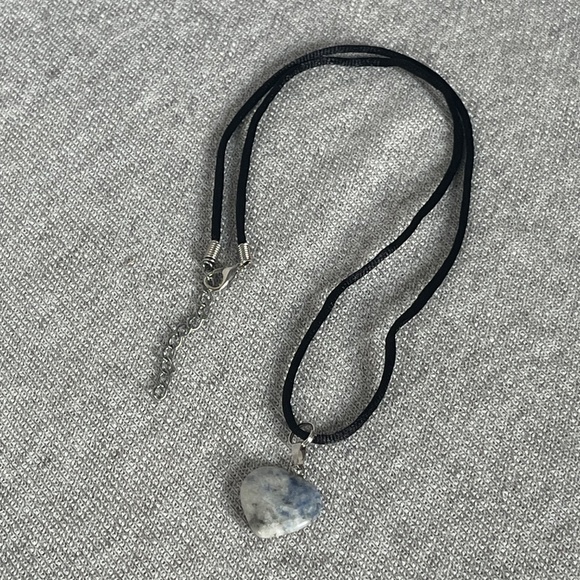 Natural Sodalite Heart Pendant Necklace - Picture 2 of 7